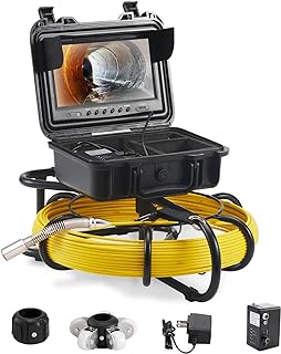 VEVOR Sewer Camera, 165 ft/50 m, 9" Screen Pipeline Inspection Camera with DVR Function, Waterproof IP68 Camera w/12 Adjustable LEDs, w/a 16 GB SD Card for Sewer Line, Home, Duct Drain Pipe Plumbing