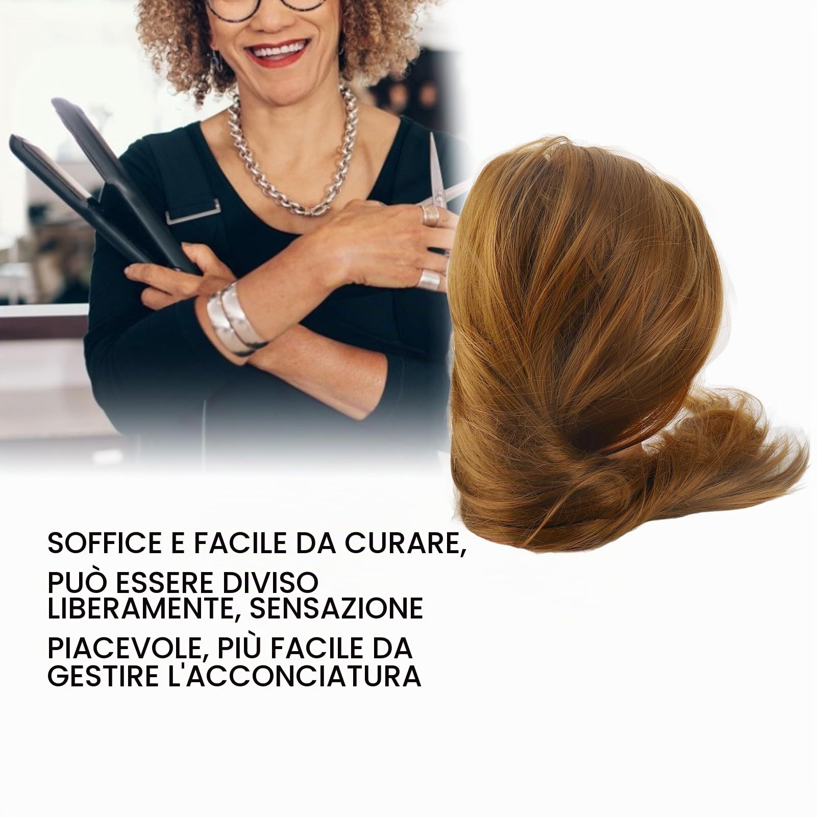 Testa di parrucchiere, testa manichino capelli umani, allenamento parrucchieri, weaving curling taglio, cosmetologia professionale.