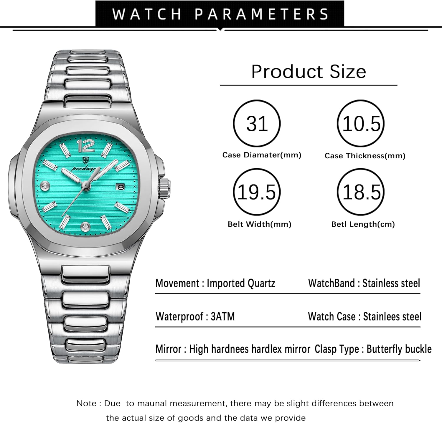 Watch for Women Business Dress Analog Quartz Two Tone Stainless Steel Waterproof Luminous Date Luxury Casual Wrist Watch - Image 6