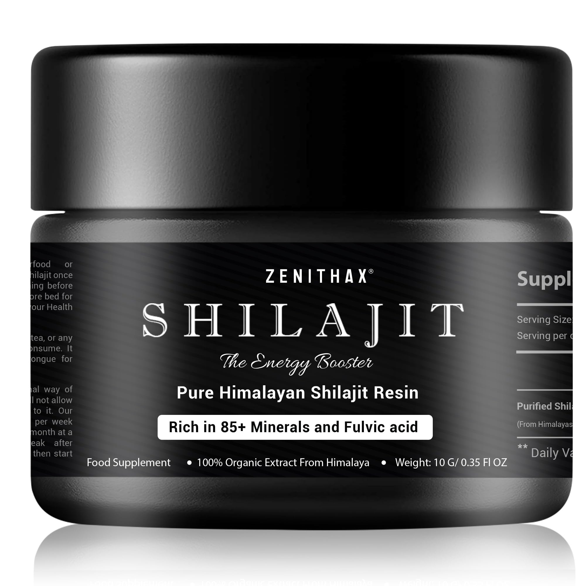 Shilajit, 10g Original Himalayan Shilajit Resin for Men and Women, Pure Shilajit Resin Rich in Fulvic Acid and Humic Acid, 100% GMO-Free, Vegan, and Authentic Best Energy Booster