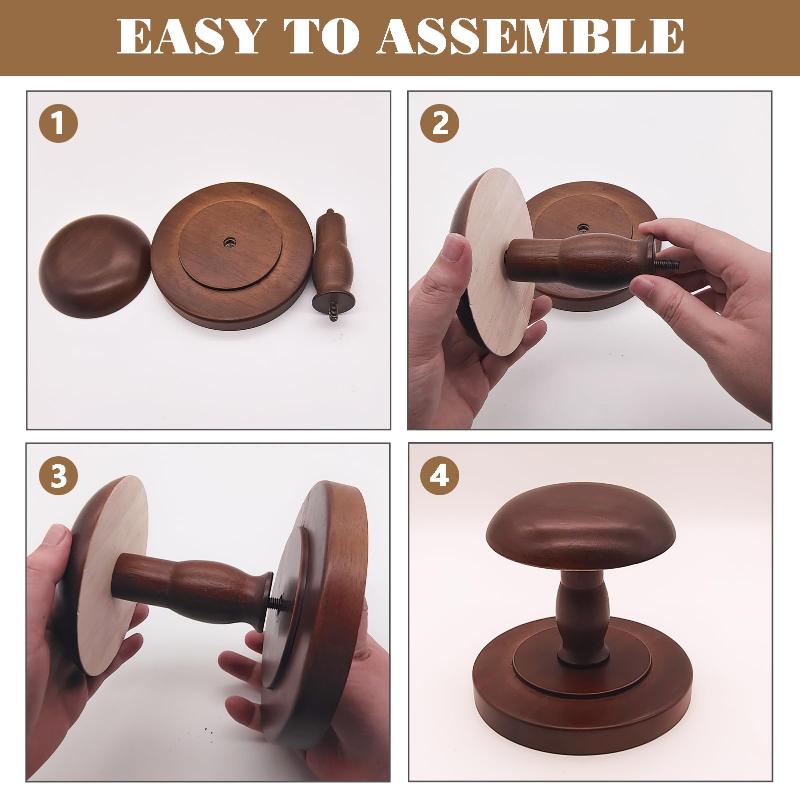 TINGSING Vintage Hat Rack Stand Rustic Brown Hat Display Stand Tabletop Cap Organizer Cowboy Hats Holder Wig and Helmet Stands for Closet Home Decor - Image 4