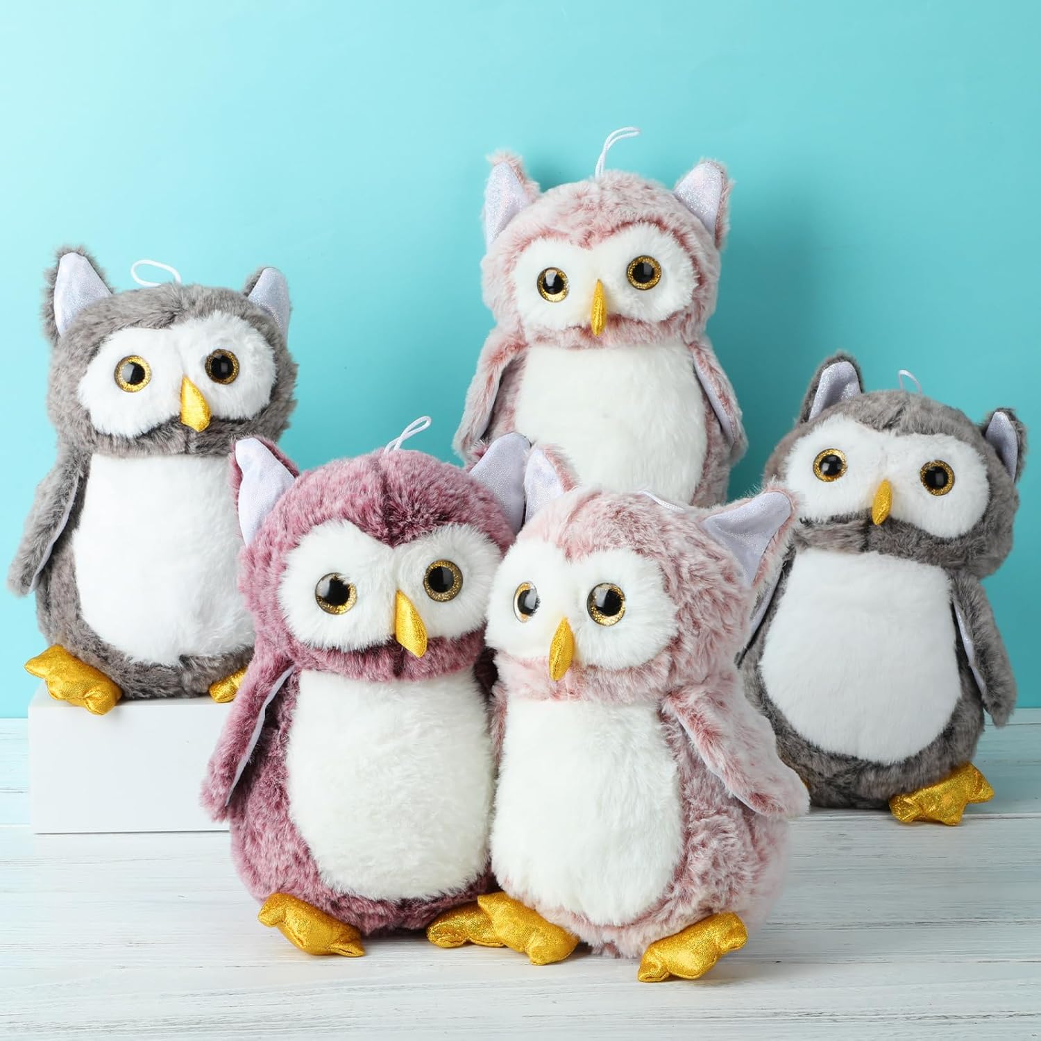 Jenaai 12 Pcs Owl Plush Stuffed Animals for Babies Soft Plush Toy Stuffed Owl Wizard Party Favors for Kids Toddlers Unisex Gifts Classroom Prizes Decor, 9.06 Inch (Multicolor)