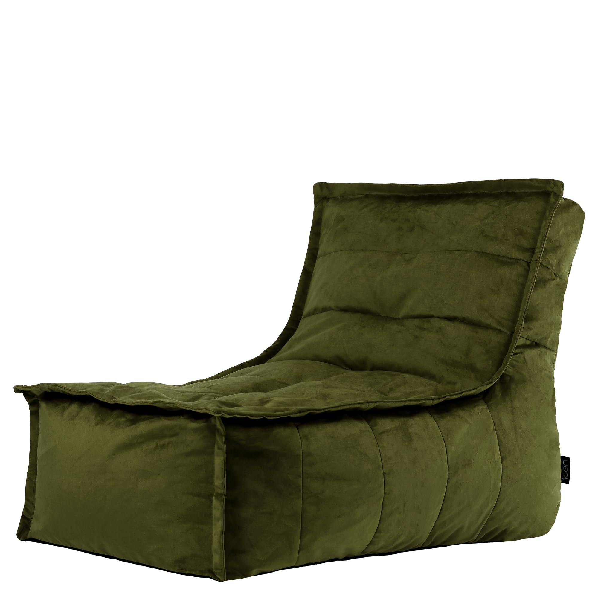 icon Dolce Lounger Bean Bag Olive Green Velvet Bean Bag Chair from B&Q