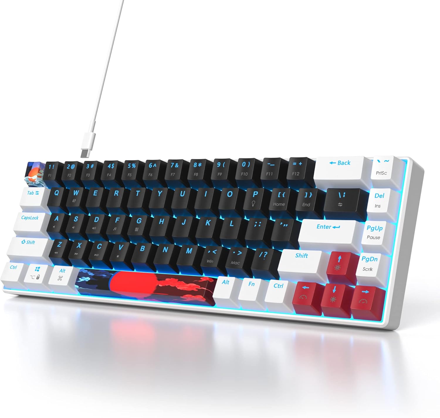SOLIDEE 65% Mechanical Gaming Keyboard connected via USB-C cable