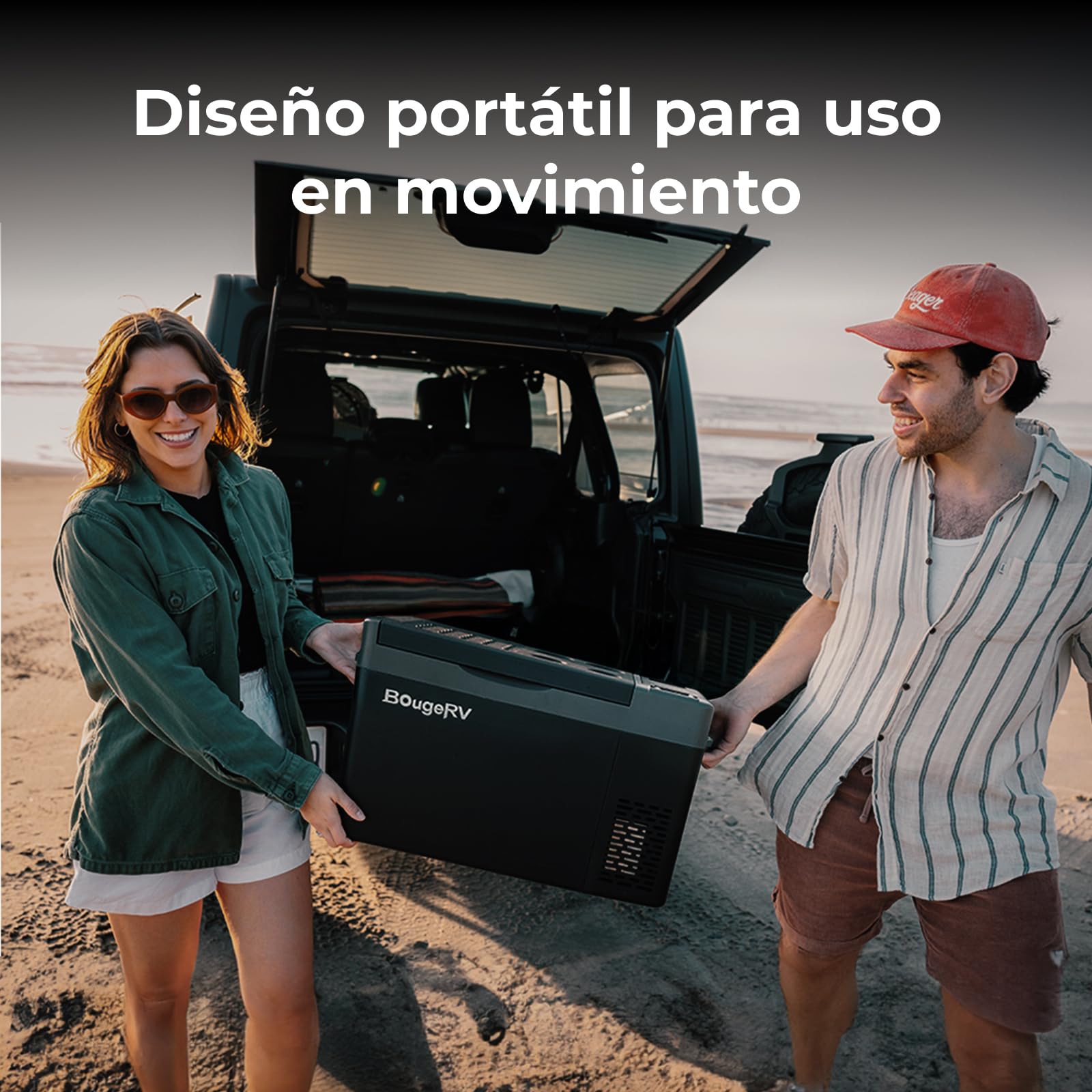 BougeRV CRPRO Kompressor Kühlbox 12v, 20 Liter Auto Kühlbox(-22℃~10℃), 12/24V DC &110-240V AC Tragbarer Auto Kühlschrank, 12v Kühlschrank, für Auto, Camping, Reisen (Aktualisierte Version)
