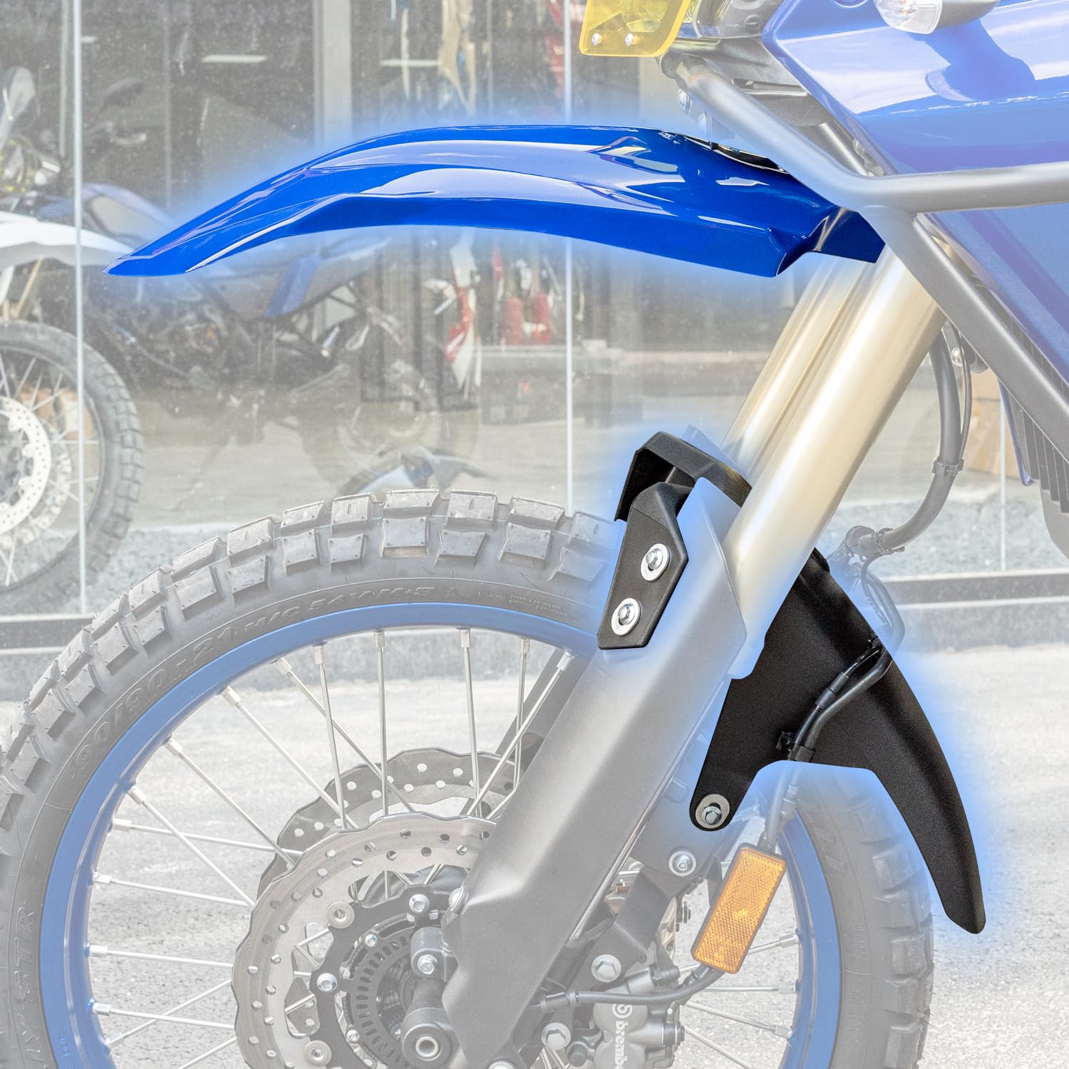 Guardabarros delantero para Tenere 700 2019-2025 2026 Protector de neumáticos contra salpicaduras, azul