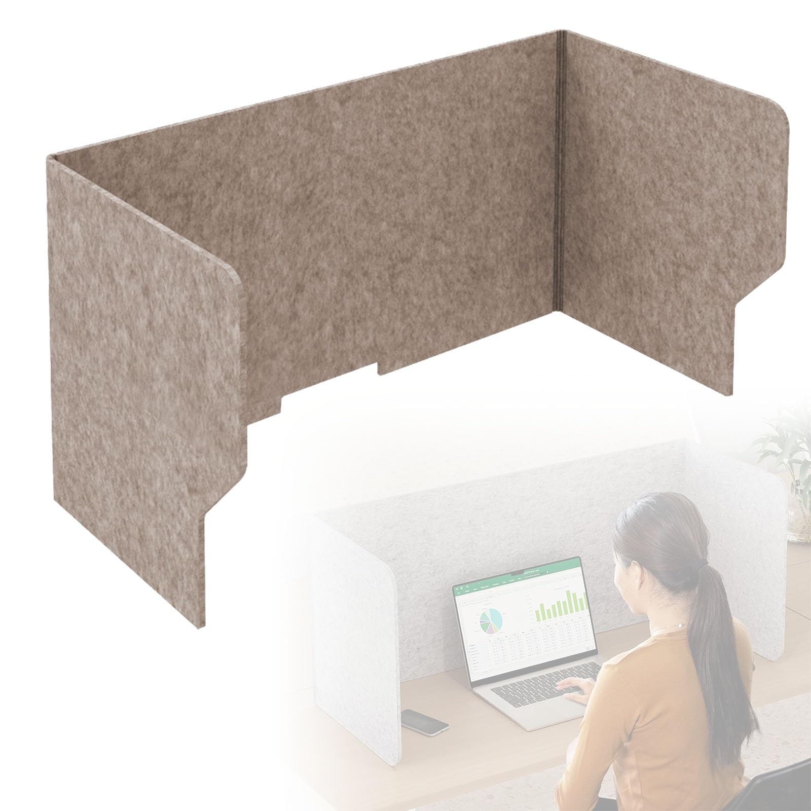 Réduction du bruit au bureau grâce au séparateur acoustique gris en U