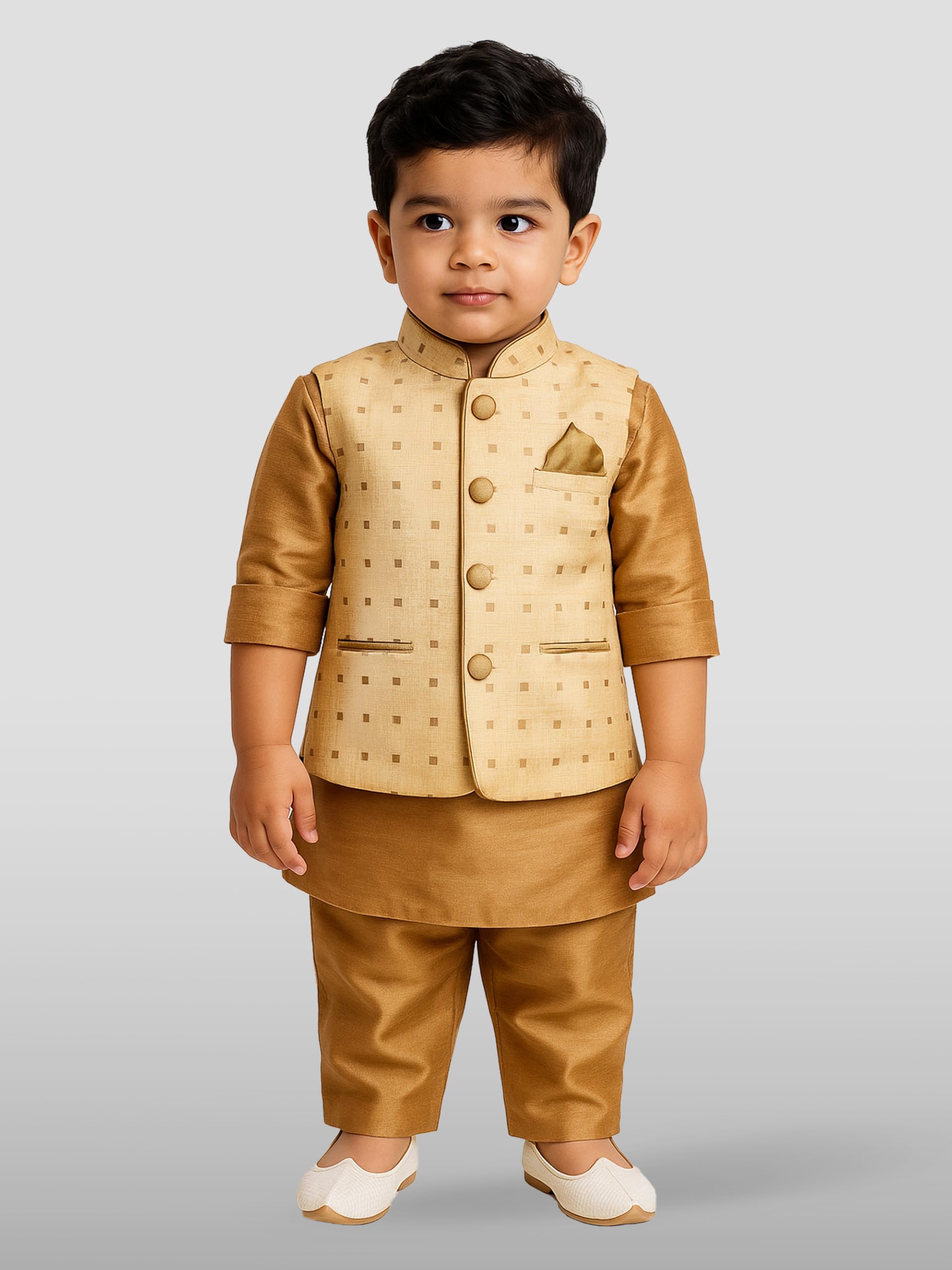JBN Creation Boys' Gold Silk Blend Nehru Jacket_VASBJ009GO_30 2