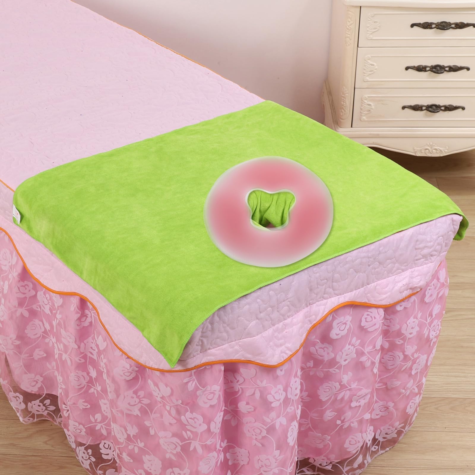 ULTECHNOVO Cuscino per Viso in Silicone Rosa per Massaggio, Poggiatesta Comodo e Rilassante per Spa e Saloni di Bellezza
