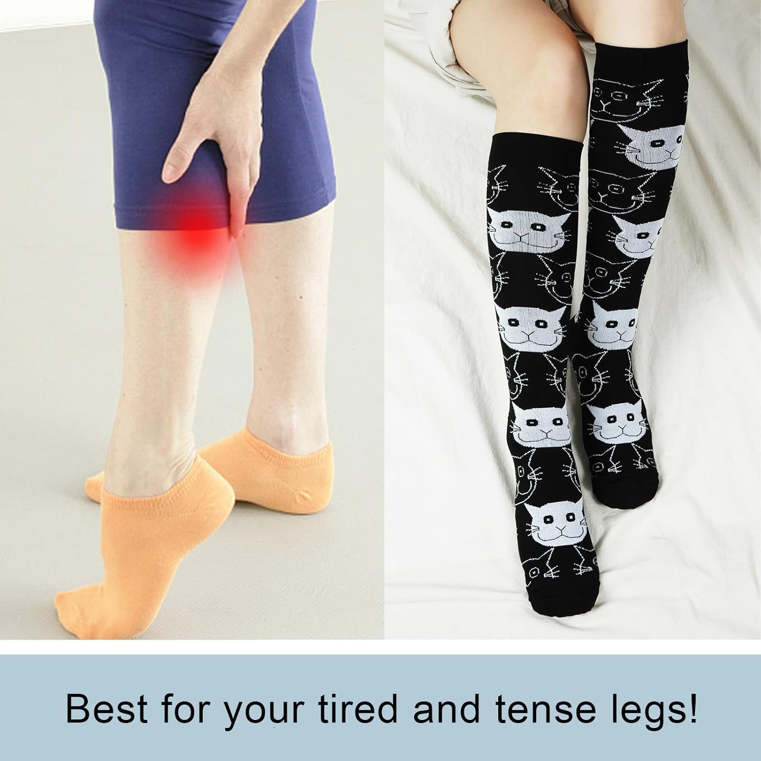 Junely Compression Socks for Women Knee High Socks for Running Athletic Nurses Work Support Travel Flight Sports - Image 4