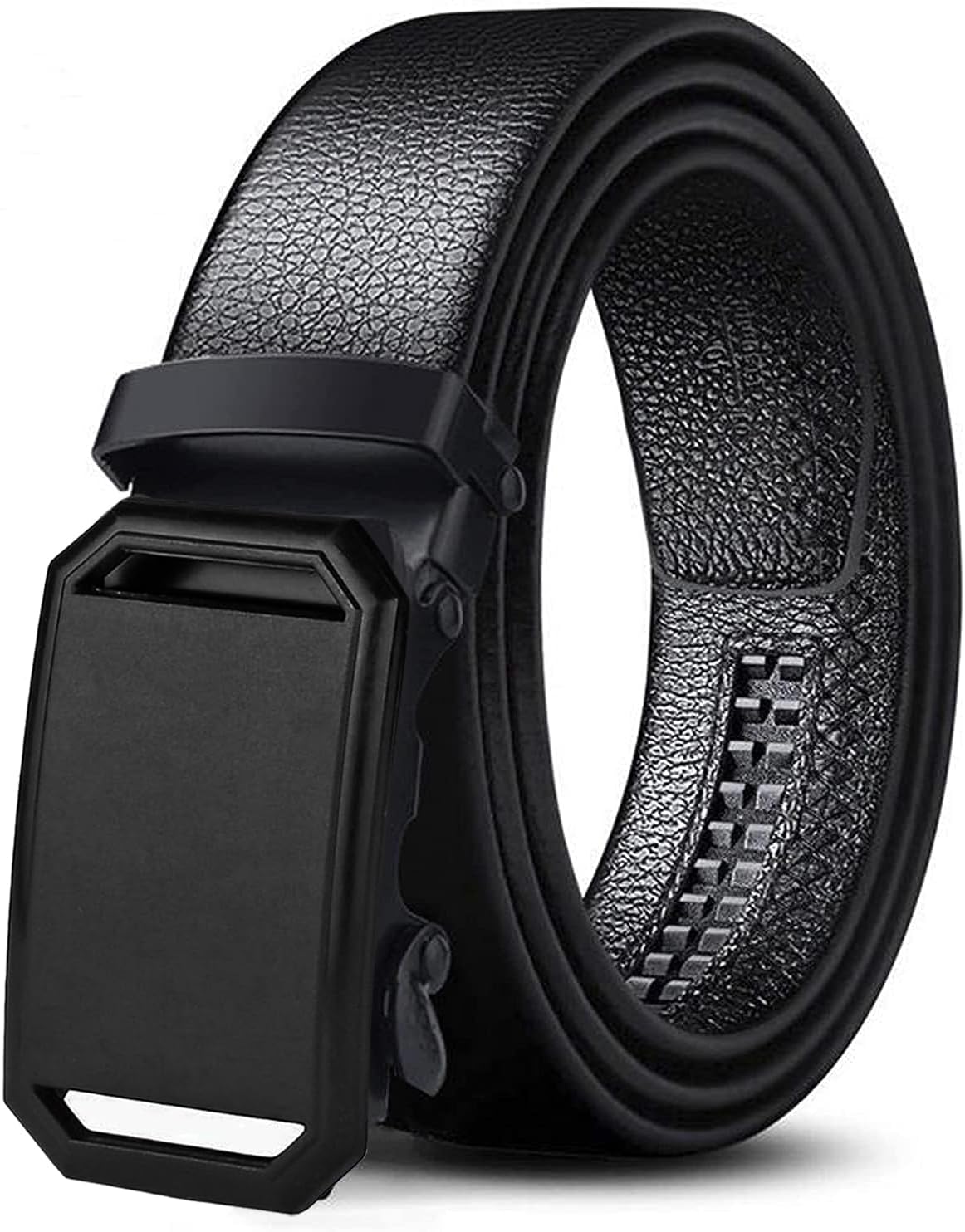 Men's Vegan Leather Belt for Men, Formal/Casual,Autolock,Black | Fit on up to 38 Inches Waist size