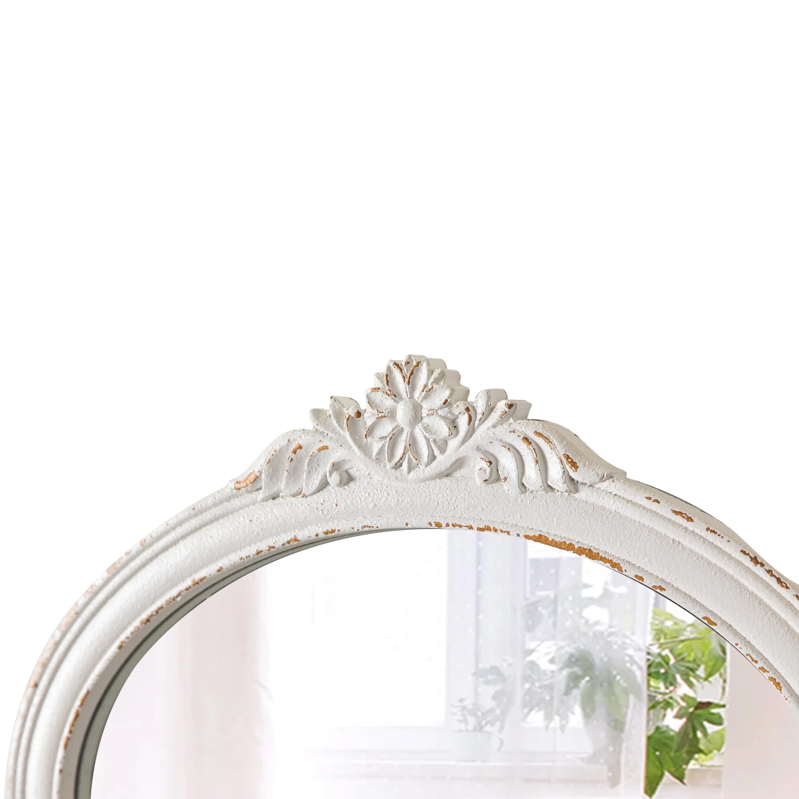 THKSHOUZ Espejo De Pared Grande De Ratán De 24 Pulgadas, Decoración De Pared Bohemio, Espejo De Ratán Tejido Natural Para Granja, Sala De Estar, Dormitorio, Baño, Marco Blanco