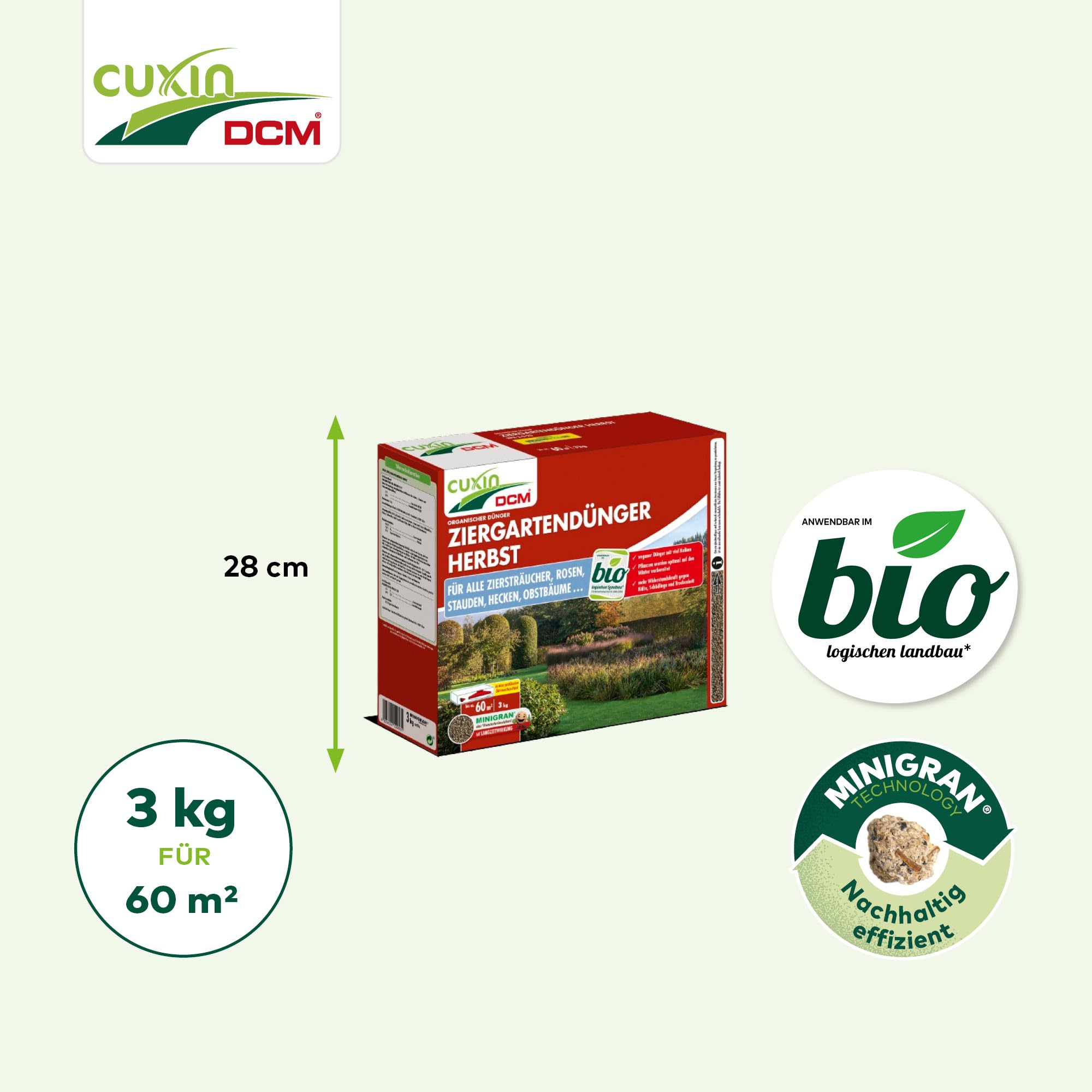 CUXIN Herbstdünger 10,5kg - Organischer Ziergartendünger Mit 100 Tage Wirkung