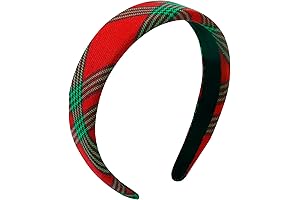 Women's Red Tartan Headband for Christmas