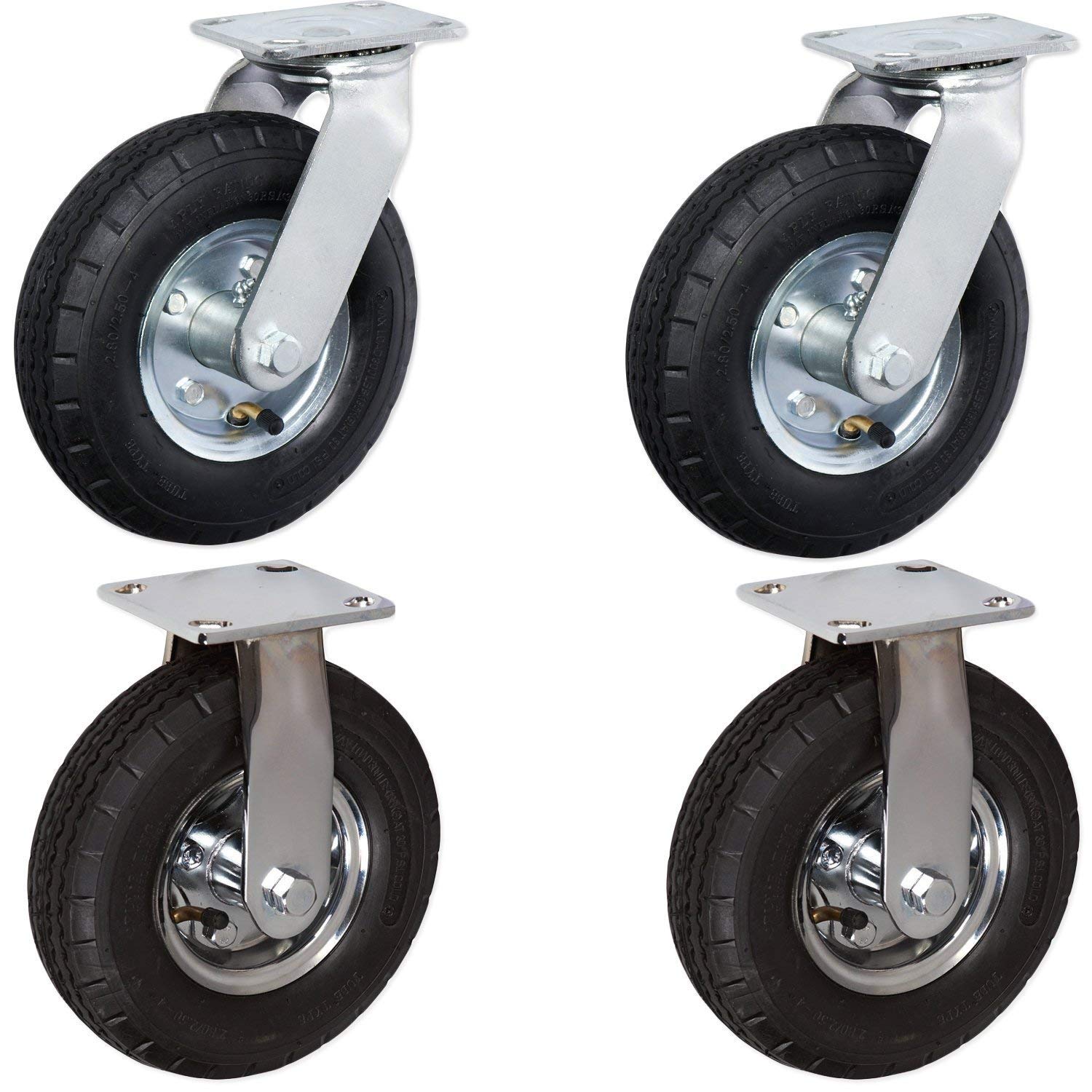 Buy CasterHQ 10" x 3.5" Swivel Rigid Set Pneumatic Caster 4 PLY 350