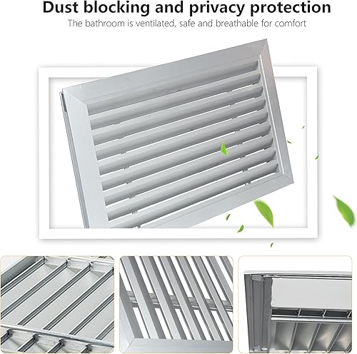 Miniatura 3 de Bimiti Rejilla de ventilación de puerta de 20 x 12 pulgadas, cubierta de ventilación de dos caras, ventilación exterior de aluminio, rejilla de