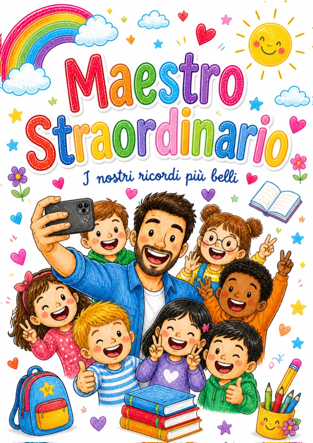 Regalo Maestre Fine Anno - Maestro Straordinario: I nostri ricordi più belli, Un libro da personalizzare con messaggi, Foto e disegni di tutti gli alunni