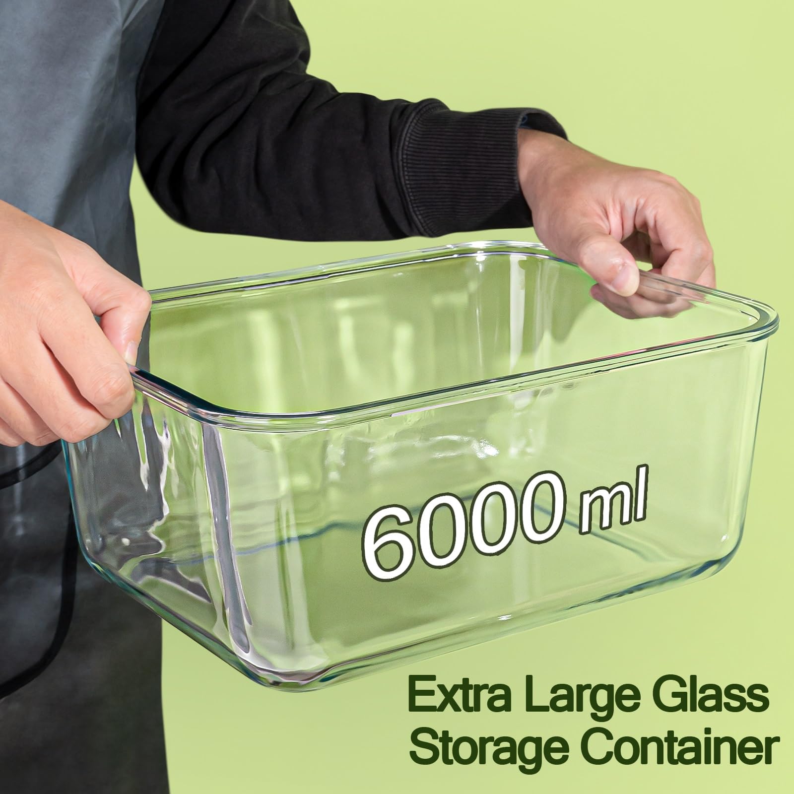 Grandi contenitori in vetro con coperchi, grandi contenitori per alimenti per marinata per rosticceria, pollo, preparazione di tacchino, anguria, potluck, XL XL extra large, contenitori ermetici per