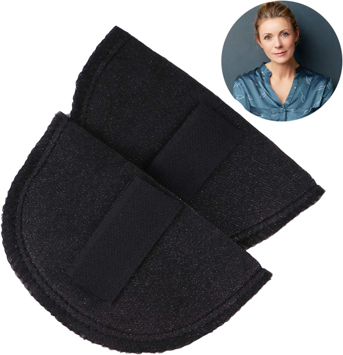 EXCEART Foam Shoulder Pads Sewing Shoulder Pads Soft Covered Set-in Shoulder Enhancer for Blazer Blouses T Shirt Clothes Black