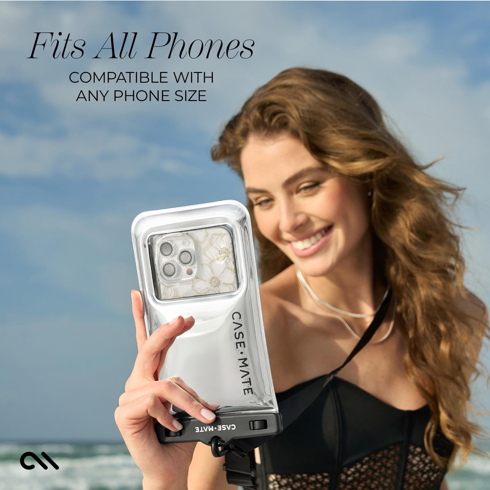 Case-Mate Confezione da 2 custodie impermeabili IP68 per telefono, custodia galleggiante impermeabile con cordino a tracolla, accessori da viaggio per spiaggia, nave da crociera, compatibile con tutti