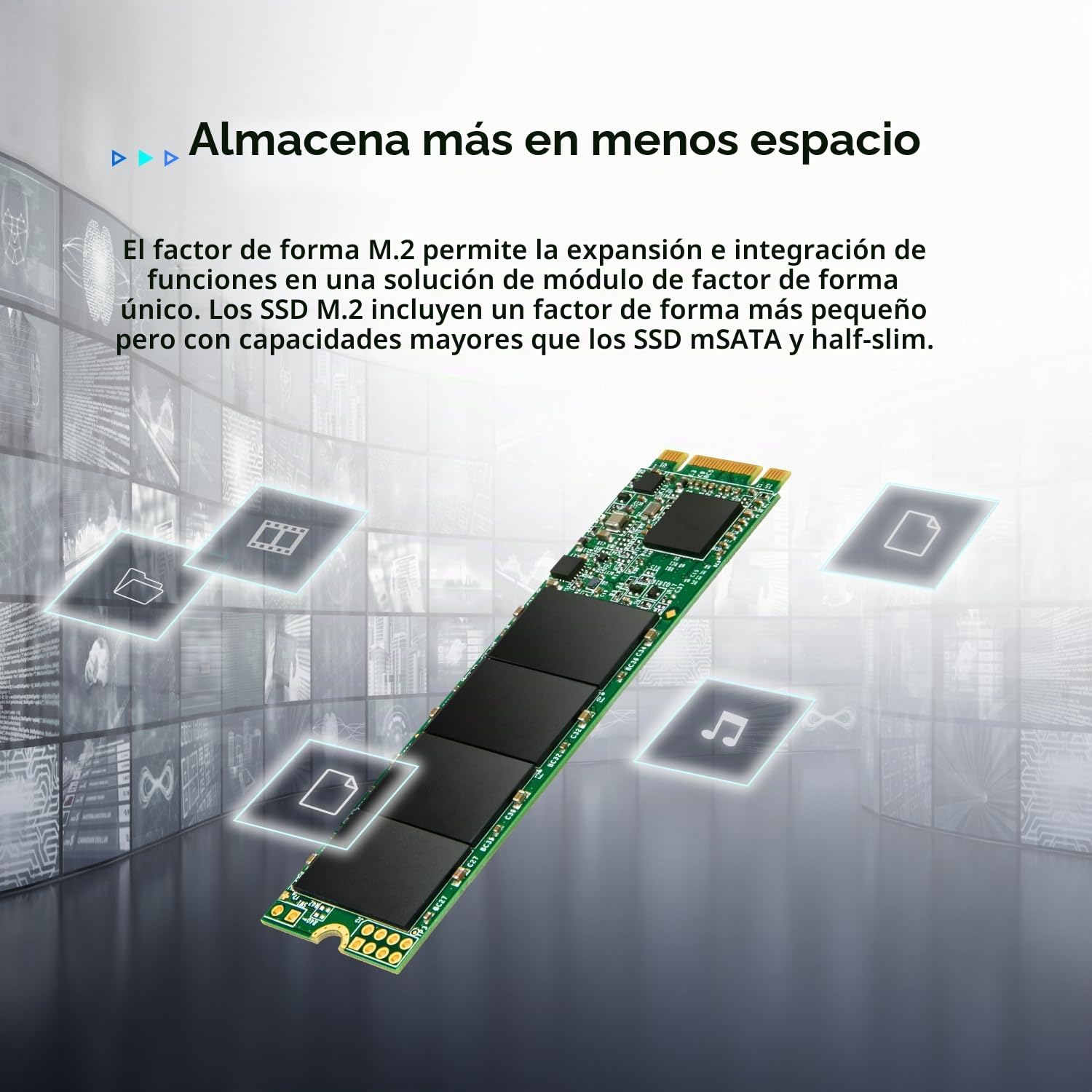 Transcend 120GB MTS820S M.2 2280 SATA III 6 Gb/s Disco de Estado Sólido Interno 3D TLC NAND TS120GMTS820S