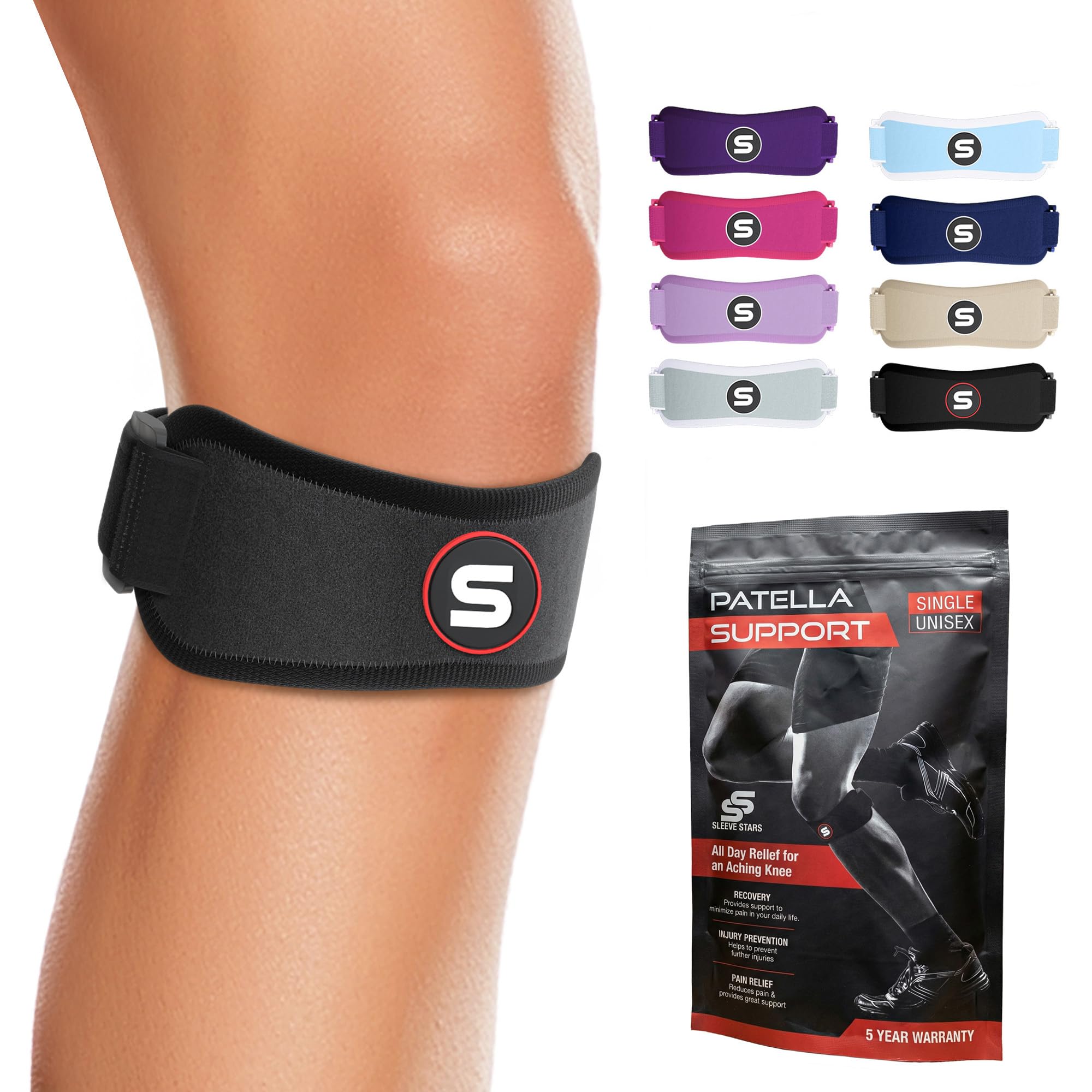 Rodillera Rotuliana Alivio del Dolor de Sleeve Stars – Rodilleras Deportivas para Artritis, Osgood-Schlatter, Rodilla de Corredor, Rodilla de Saltador, Tendinitis & Voleibol – Dolor de Rodilla