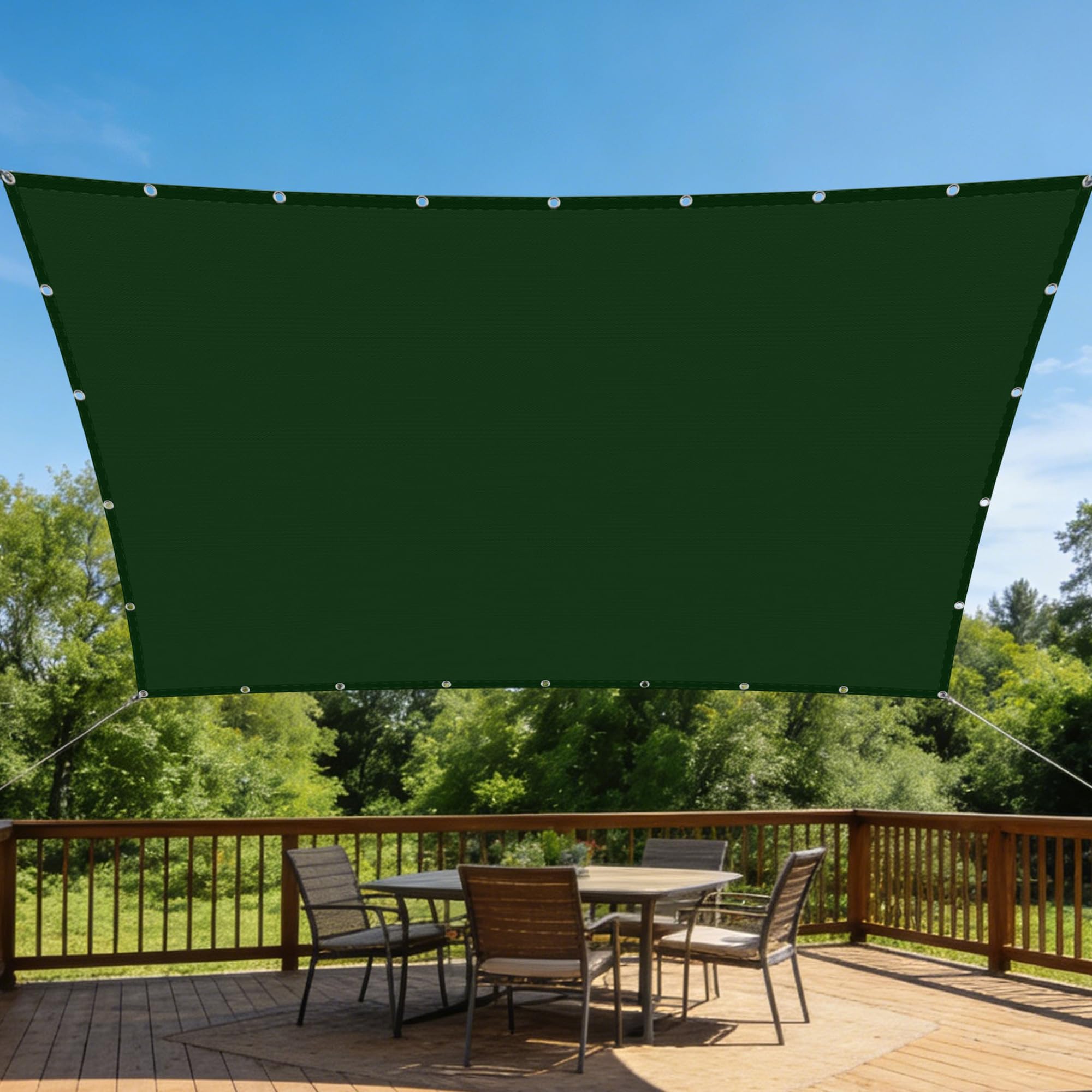 Sonnensegel Wasserdicht 180 x 280 cm Ohne Bohren Sichtschutz für Balkon Wetterfest Atmungsaktiv für Garten Balkon Und Terrasse, Dunkelgrün