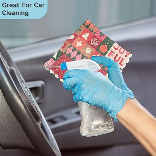 Miniatura 7 de KLL Christmas Icons Elements Geometric Pattern Microfiber Drying Towels for Car Detailing Print Kitchen Tea Towel Hand Towels Kitchen Decorative