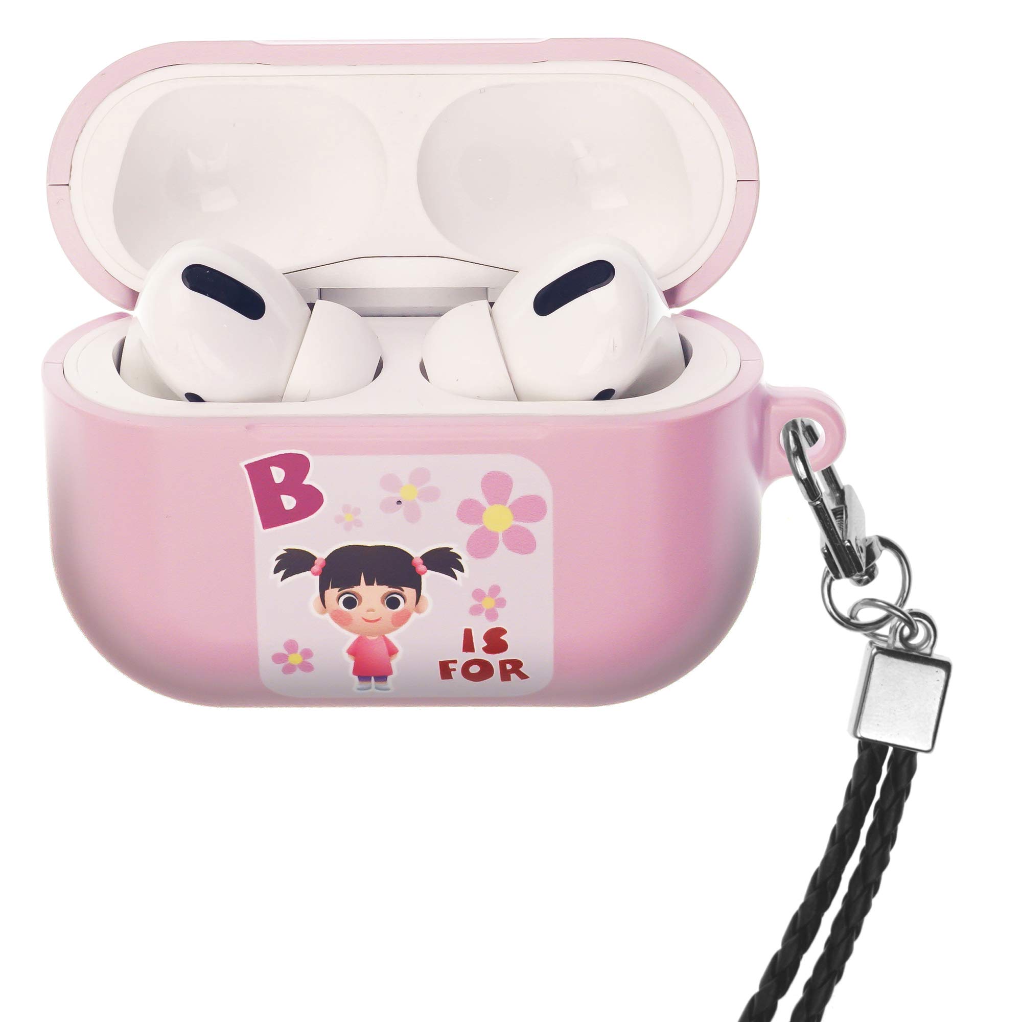 Monsters, Inc. Compatible with AirPods Pro Case Neck Lanyard Hard PC Shell Strap Hole Cover - Monsters Boo