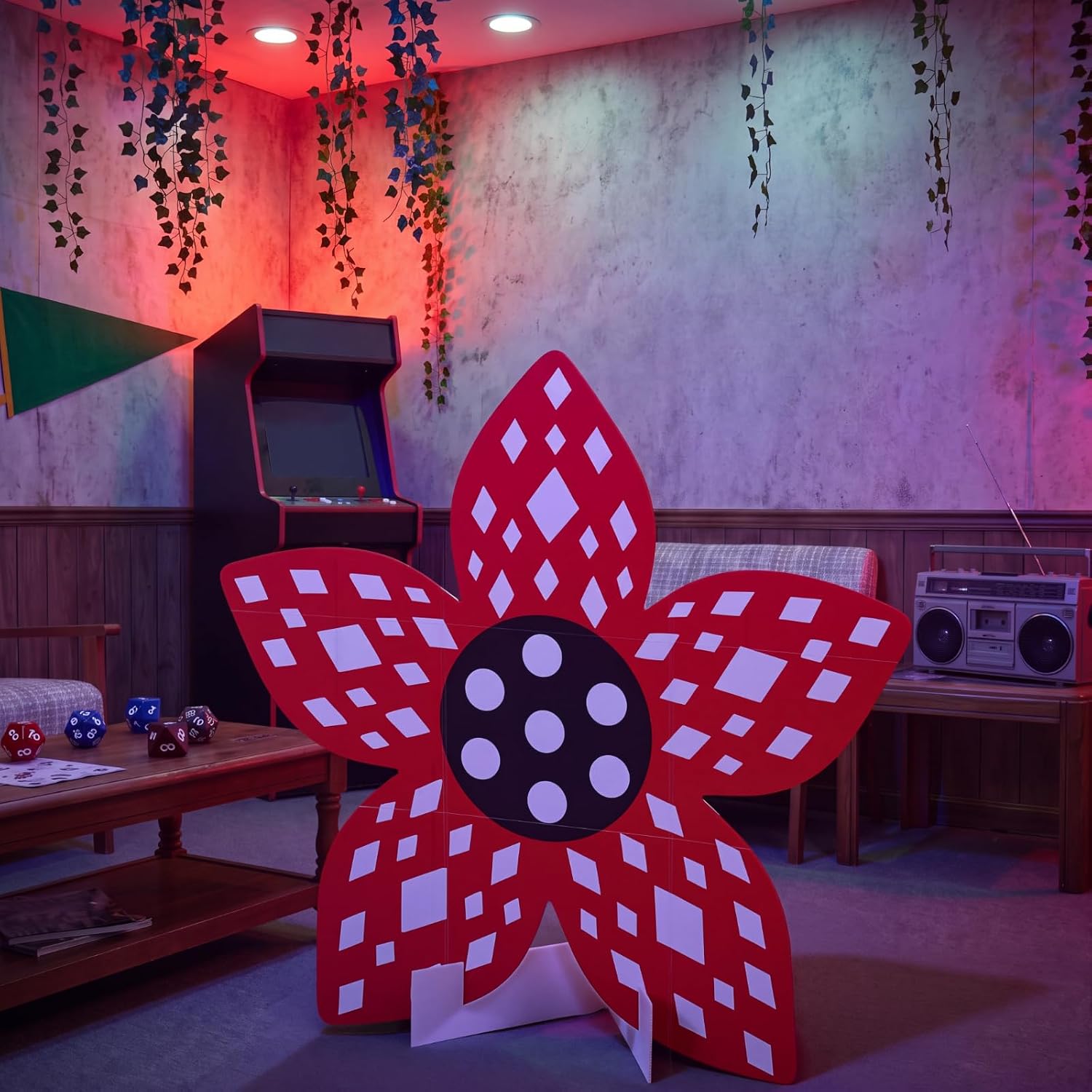 Crtiin 3 FT Strange Flower Birthday Party Decoration,Cardboard Standee