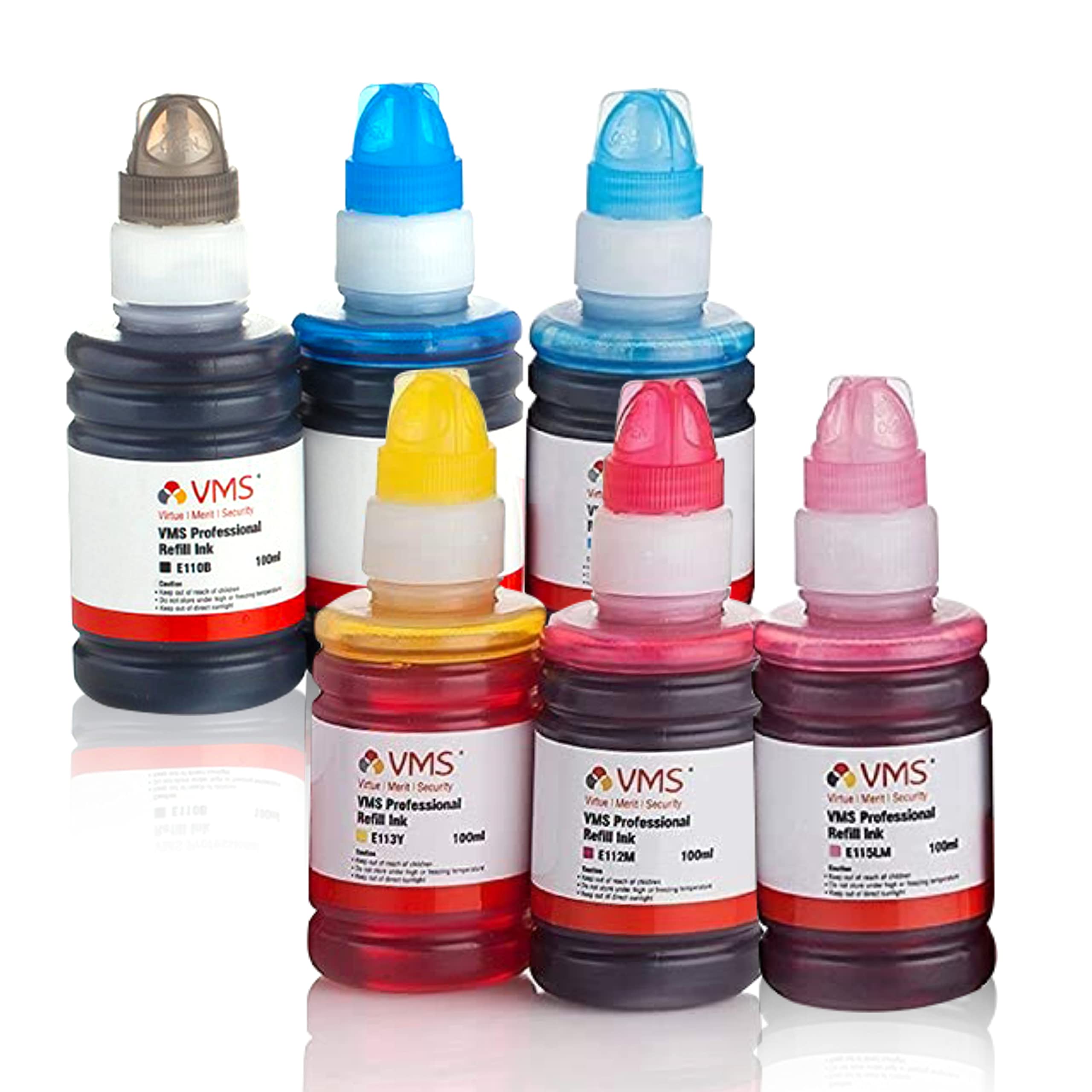 VMS Professional 100ml x 6 Bottle (Cyan,Light Cyan,Magenta,Light Magenta,Yellow,Black) Refill Ink Bottle HP 21 22 802 803 680 678 46 704 703 900, All Inkjet (Universal) Printer Cartridge (B00QM6U38K) Amazon Price History, Amazon Price Tracker