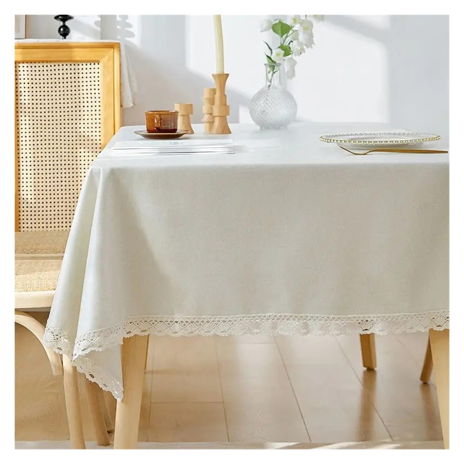 CYMMIYT Lace Tablecloth Rectangle Table Covers For Living Room Kitchen Dinner Picnic Tabletop Home Decorations(Color 1,140x260cm)