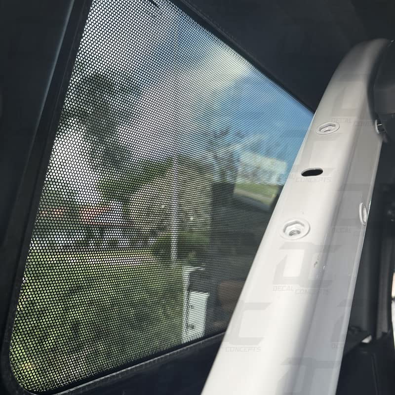 Decal Concepts American Flag Rear Side Window See Through Accent Decal (Fits Bronco 2 Door 2021-2024) (Black & White Distressed)