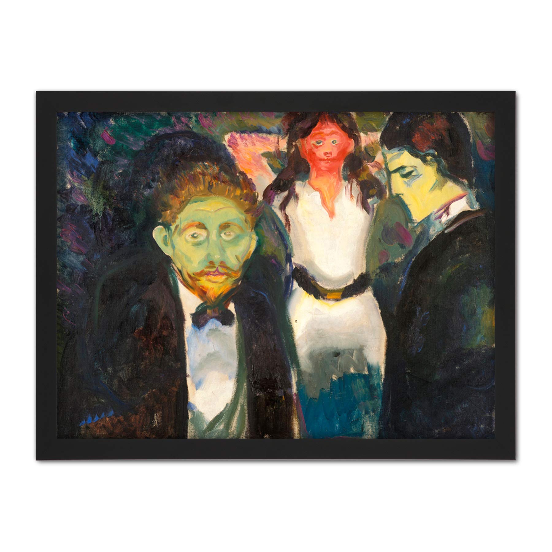 Edvard Munch Jealousy Large Framed Art Print Poster Wall Decor 18x24