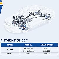 Vista 2 de DWVO Kit de 4 brazos de control inferiores delanteros con ensamblaje de rótula compatible con Acura TSX Sedan 4D Navigation 2003-2007 Accord