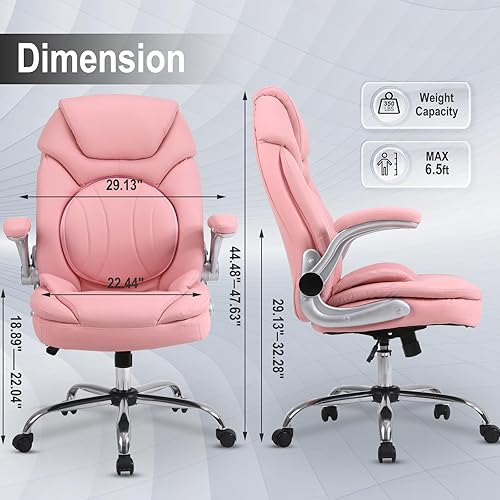 Miniatura 10 de Comermax Sillas ergonómicas ejecutivas de oficina con soporte lumbar ajustable mecedora de 90-120 sillas de escritorio giratorias con reposabrazos