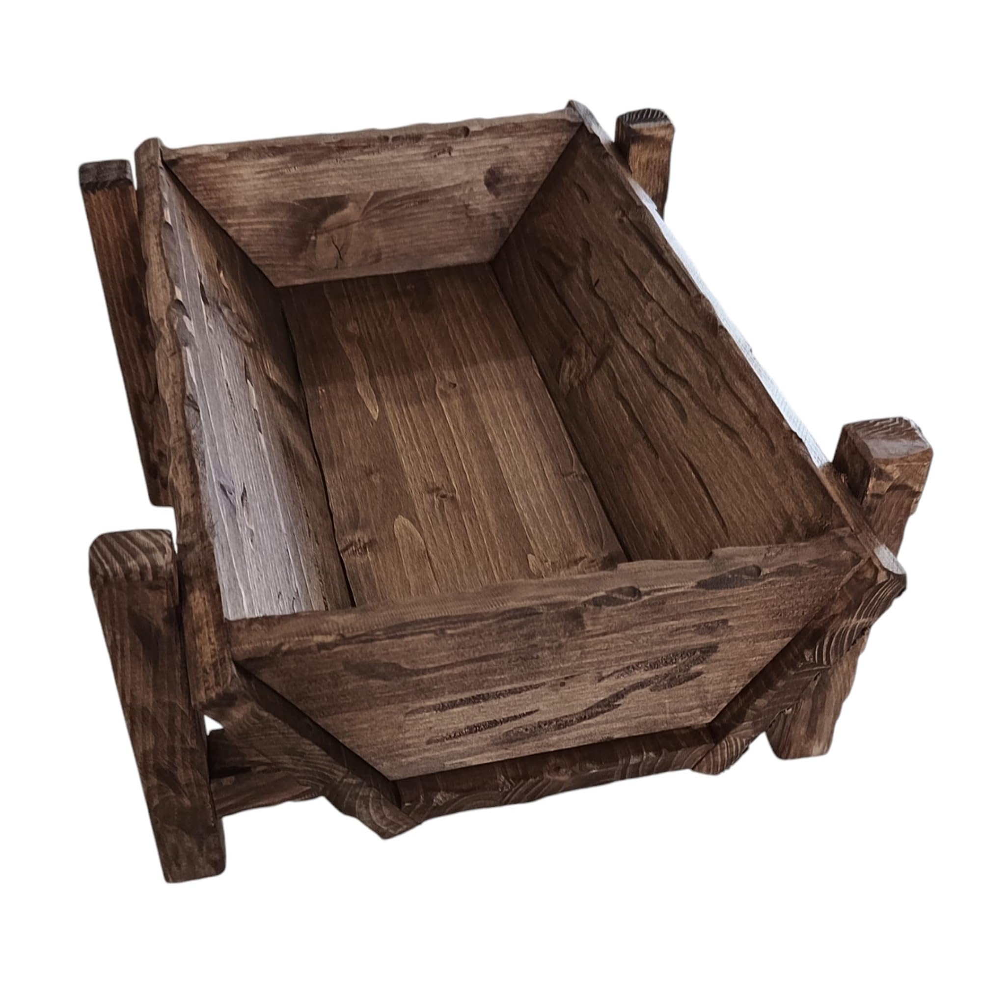 OVUNQUE PROTEGGIMI Wiege aus Holz für Jesuskind – Futterstation aus Holz für Krippe – handgefertigt, verschiedene Größen erhältlich – Made in Italy (16 x 10 cm)