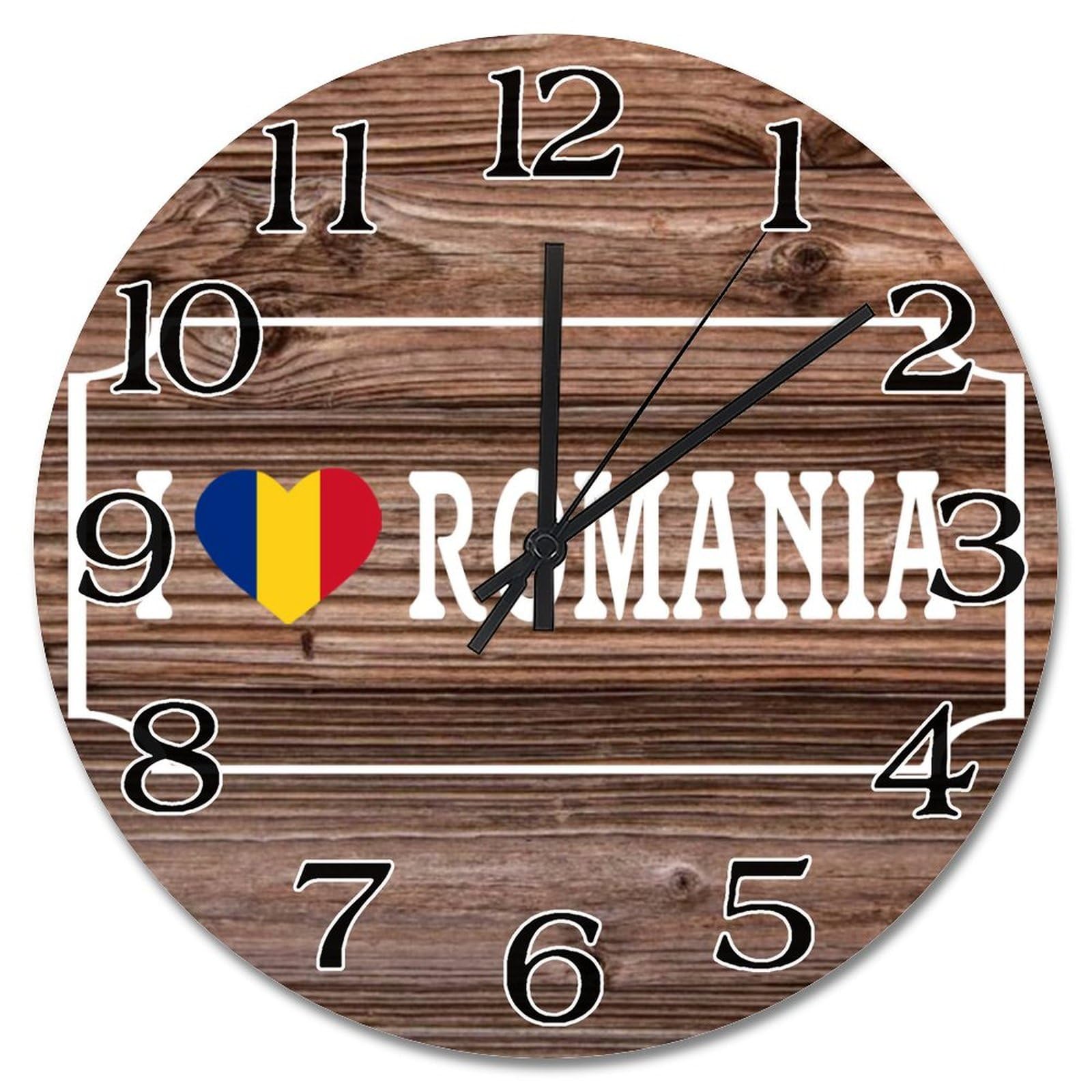 Horloge murale sans tic-tac Roumanie grande taille pour bureau calme
