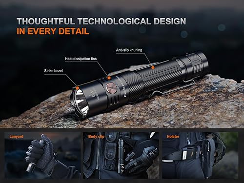 Miniatura 9 de Fenix PD35R ACE 2000 lúmenes USB recargable LED táctico EDC linterna con EdisonBright accesorio caso