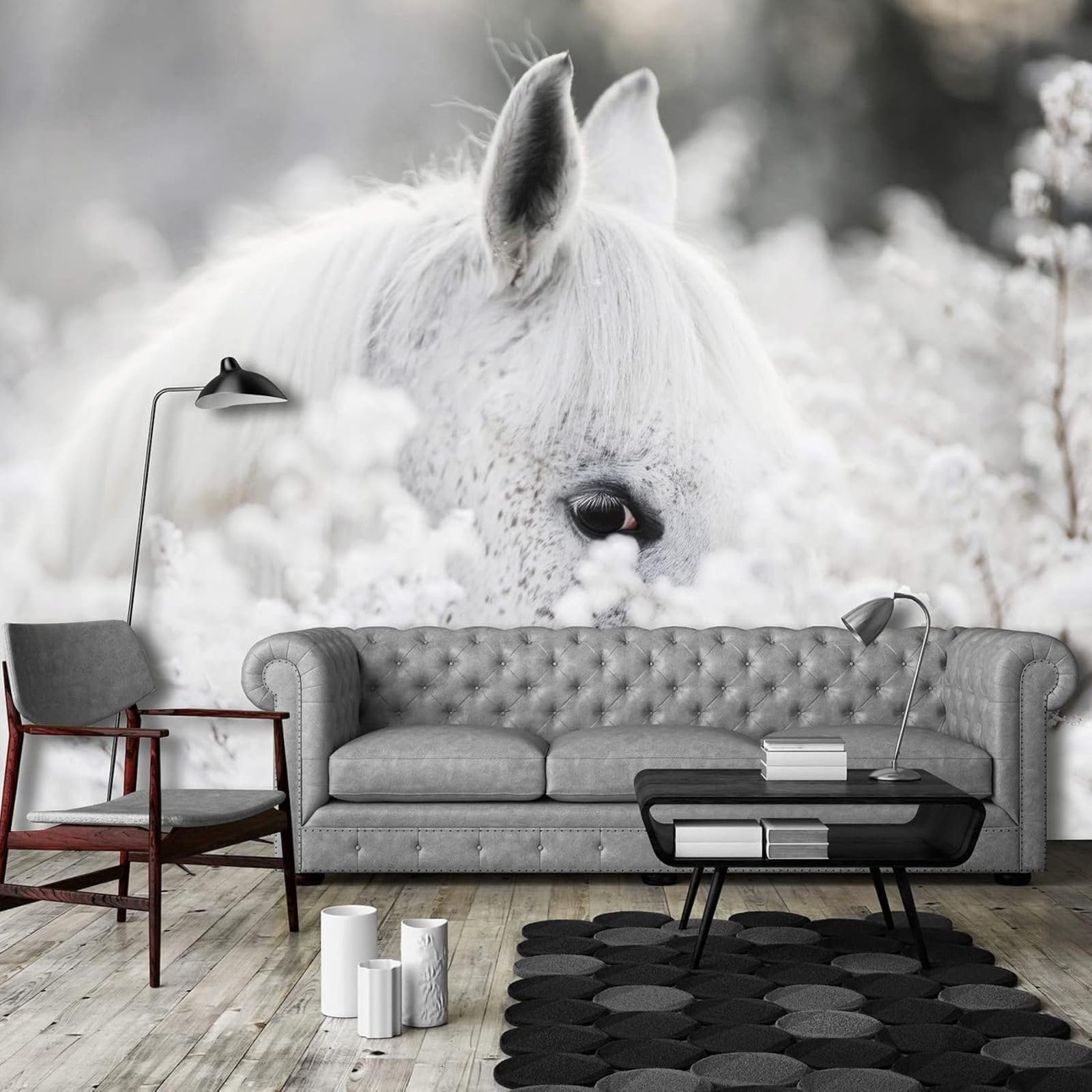 Kfjhgbdshhj 3D Mural Photo Mural-Wallpaper Horse - For Living Room Bedroom - 3D Effect - Landscape,150Cmx105cm Poster - Wall Sticker - Frameless Picture