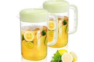 Jucoan Gallon Tea Pitchers with Lid (2 Pack) – Plastic Straining Pitchers