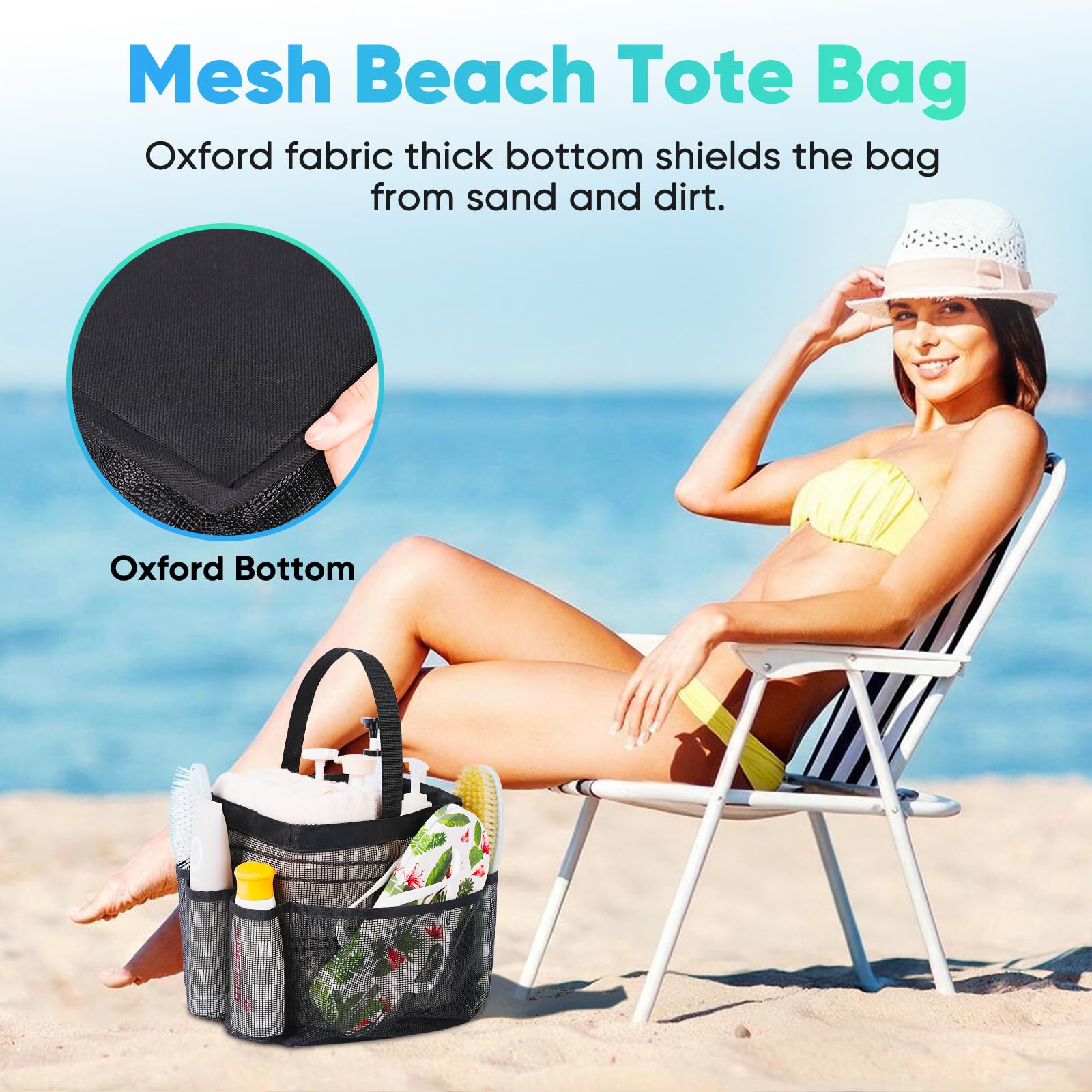Mesh Shower Caddy with 9-Pocket Large Capacity V709