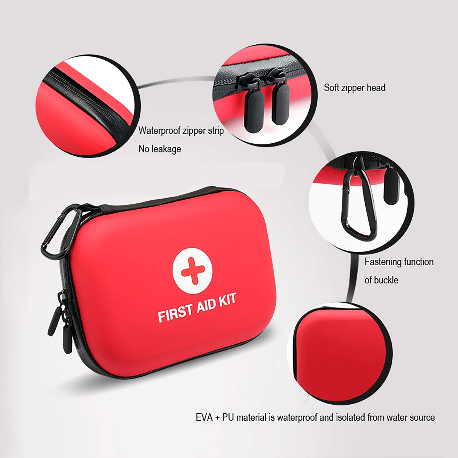 JKGHK Kit di Pronto Soccorso per Esterni, Borsa Portatile per Medicinali da Viaggio Borsa Piccola per Divisori Medicinali Eva Materiale PU Impermeabile Resistente all'Usura E alla Pressione Adatto