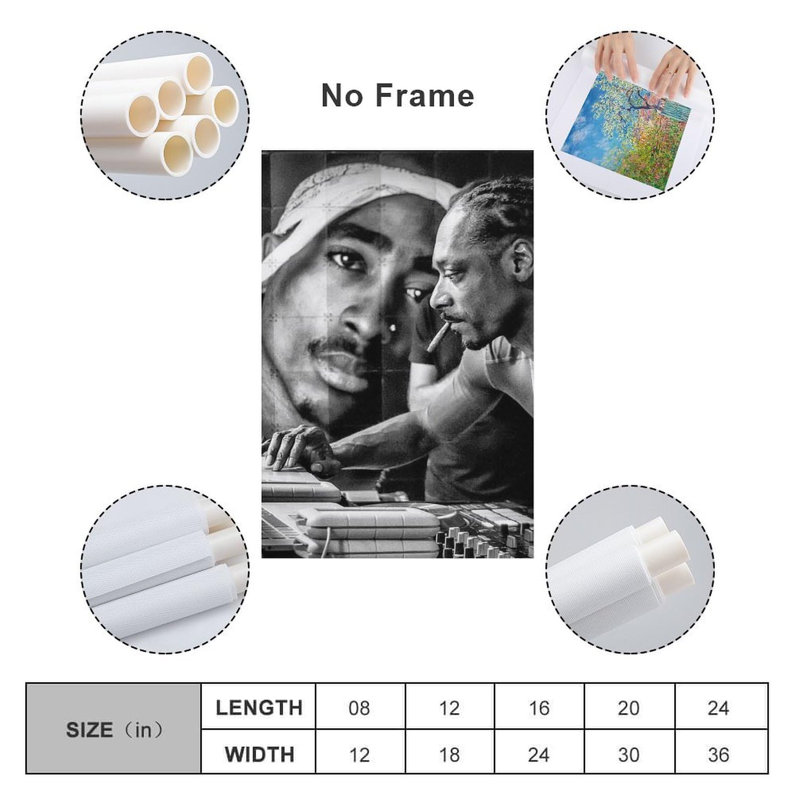 Poster su tela, motivo: cantante rap hip hop all star, stampa artistica da parete, poster decorativo moderno per la famiglia, 60 x 90 cm