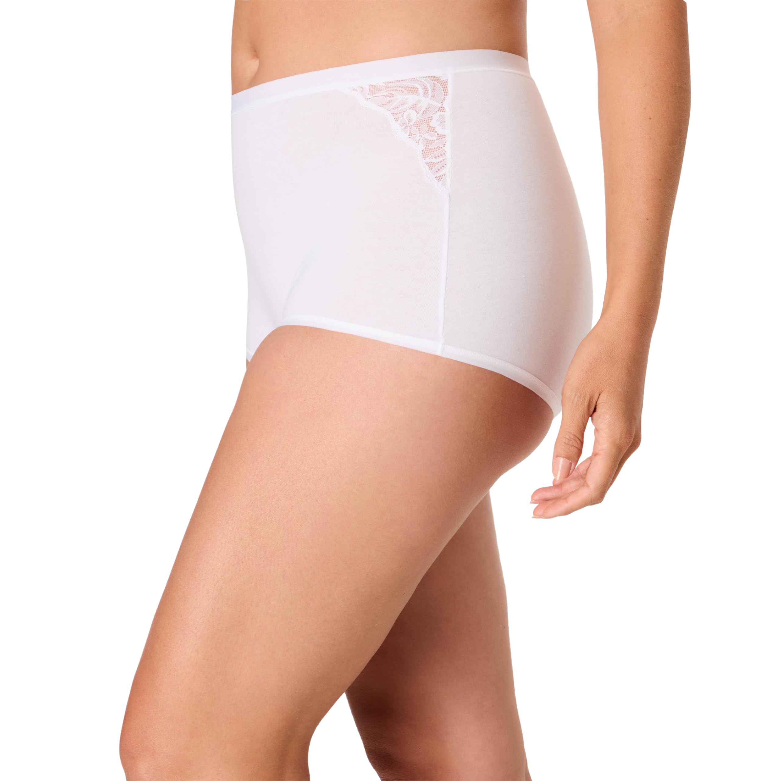 Bali Damen-Unterwäsche, Jungen-Shorts, 5er-Pack, Baumwoll-Spitze, feuchtigkeitsableitende Unterwäsche für Frauen, kurze Höschen