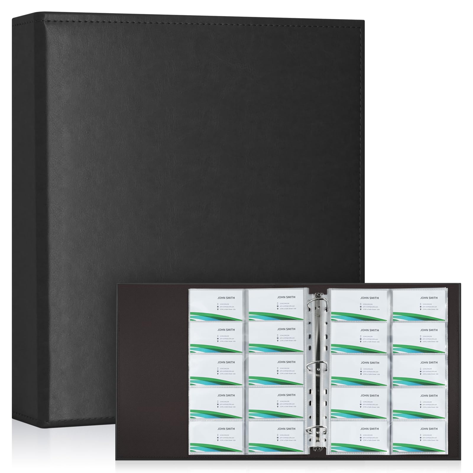 business card holder for 3 ring binder Amazon.com : Amazon Basics Plastic Business Card Organizer Sleeves for 3-Ring  Binder, Transparent Card Holder, 8.5 x 11 inches, 25-Pack : Office Products main image 1