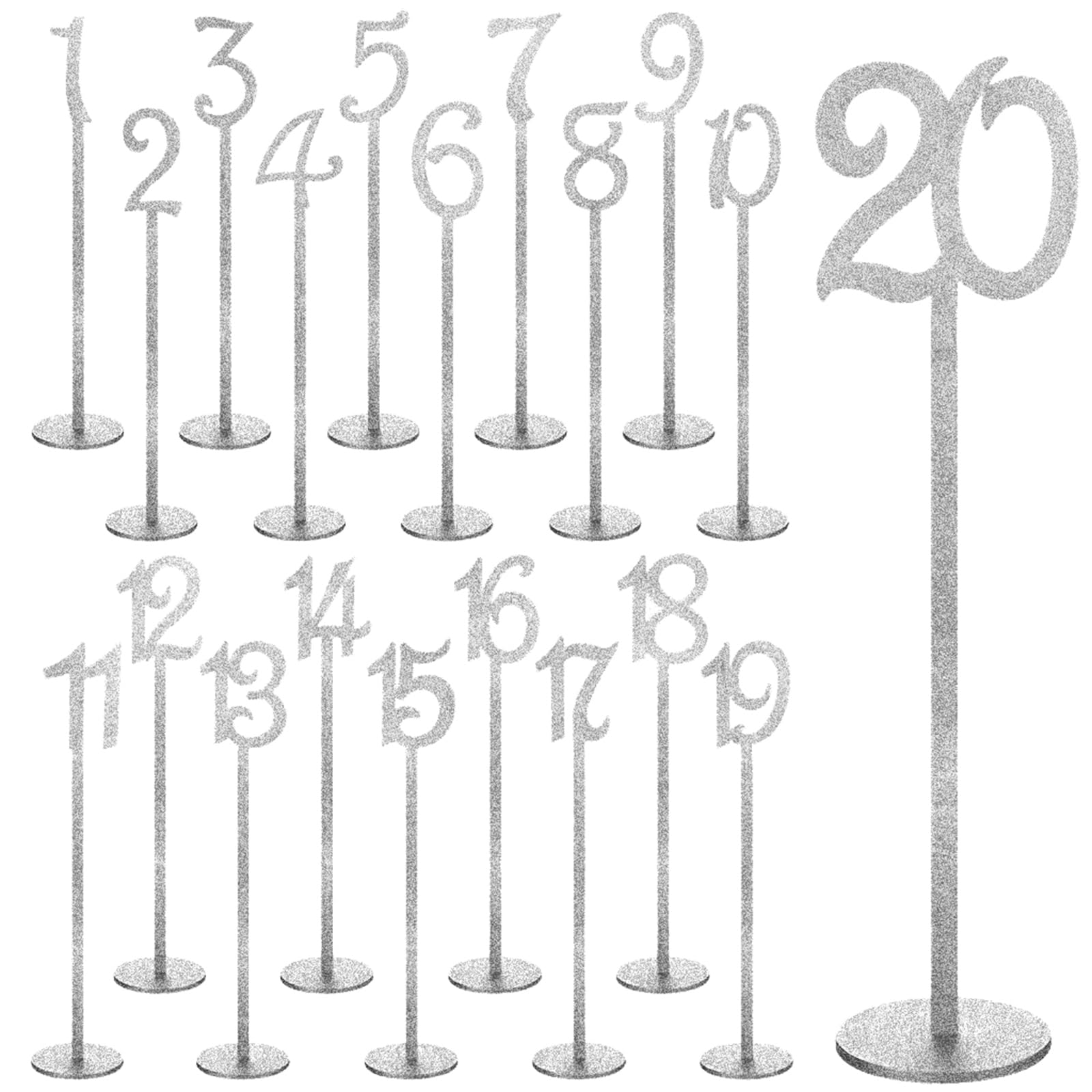 Numéros de table de mariage champêtre en bois argenté pour centre de table - 8