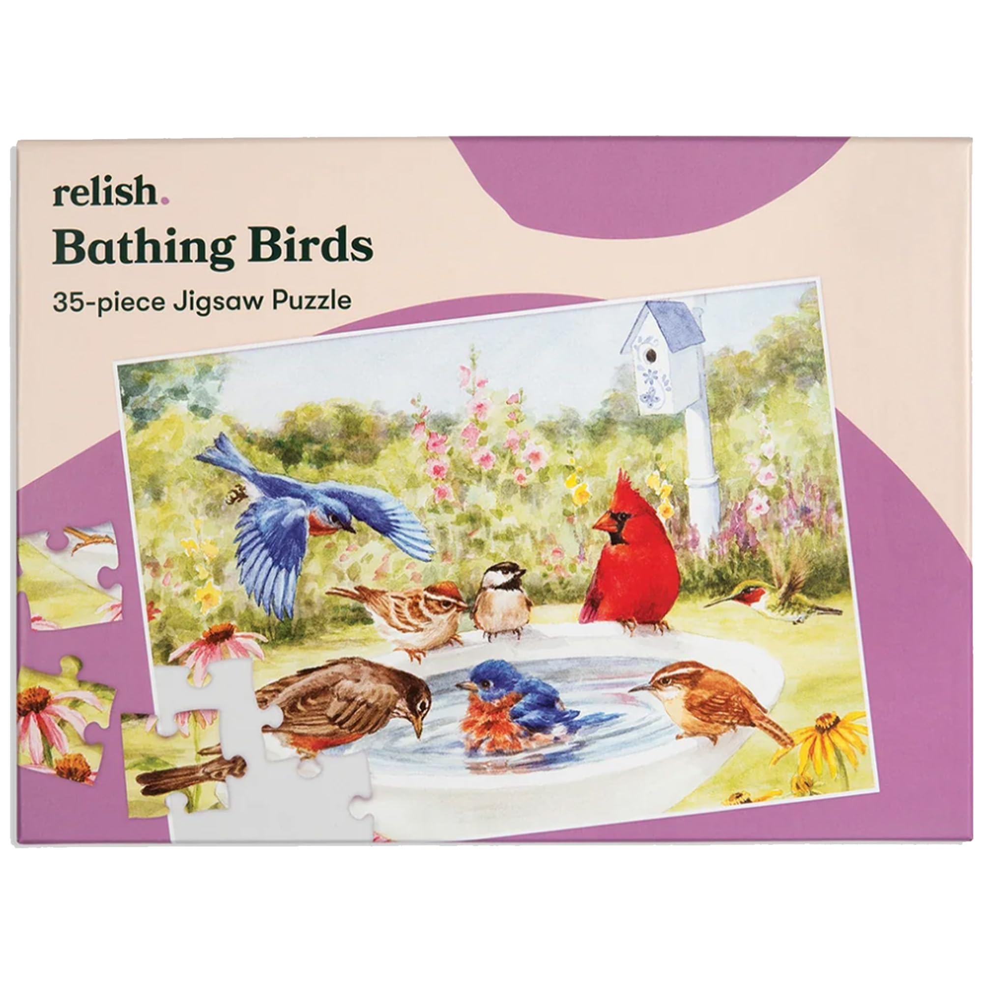 Relish ‘Bathing Birds’ Puzzle 35 Pièces : Activités Adaptées aux Seniors Atteints de Démence ou d’Alzheimer