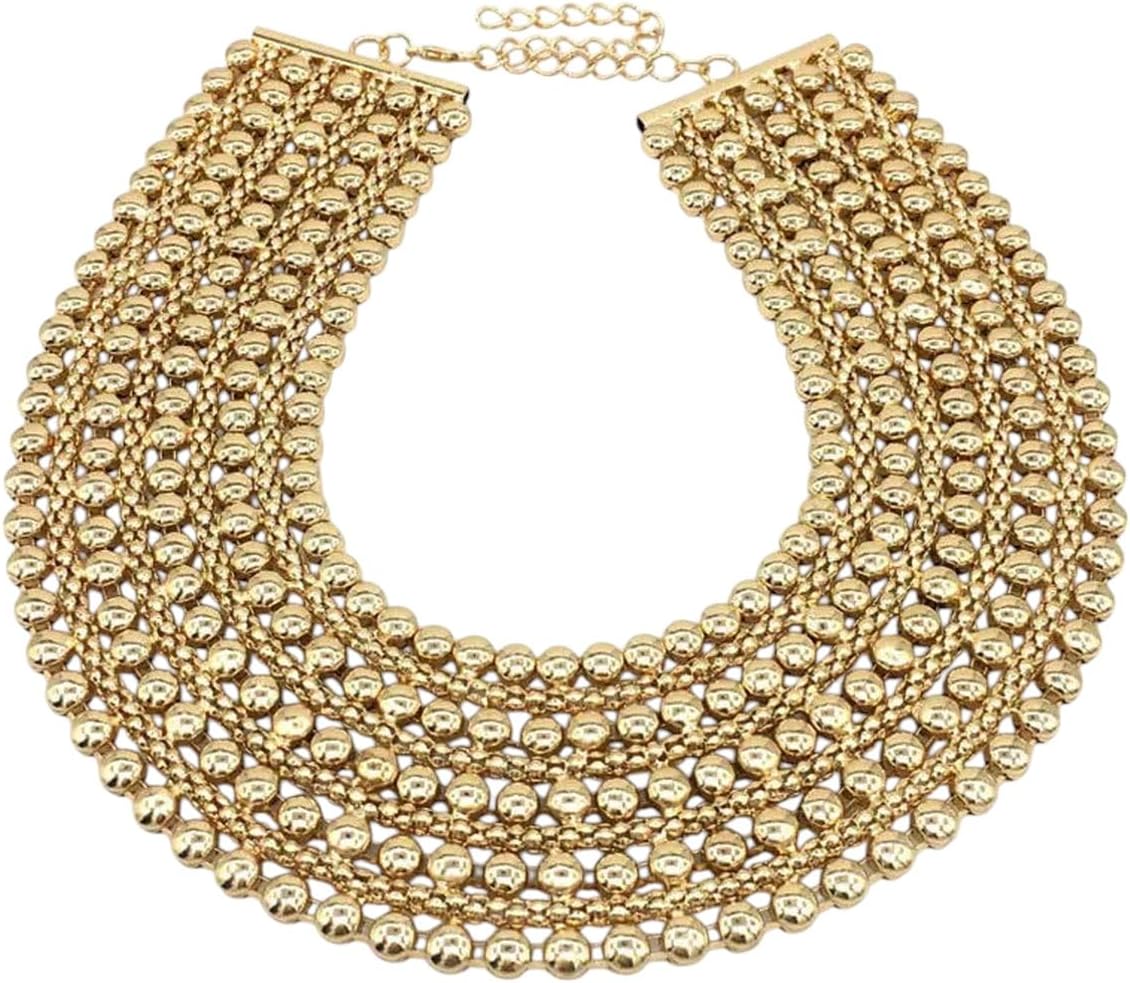 New 2026 Chunky Metal Statement Necklace For Women Neck Bib Collar Choker Necklaces Maxi Jewelry Gold Color Chain Design Fashion Accessories Creative Gift