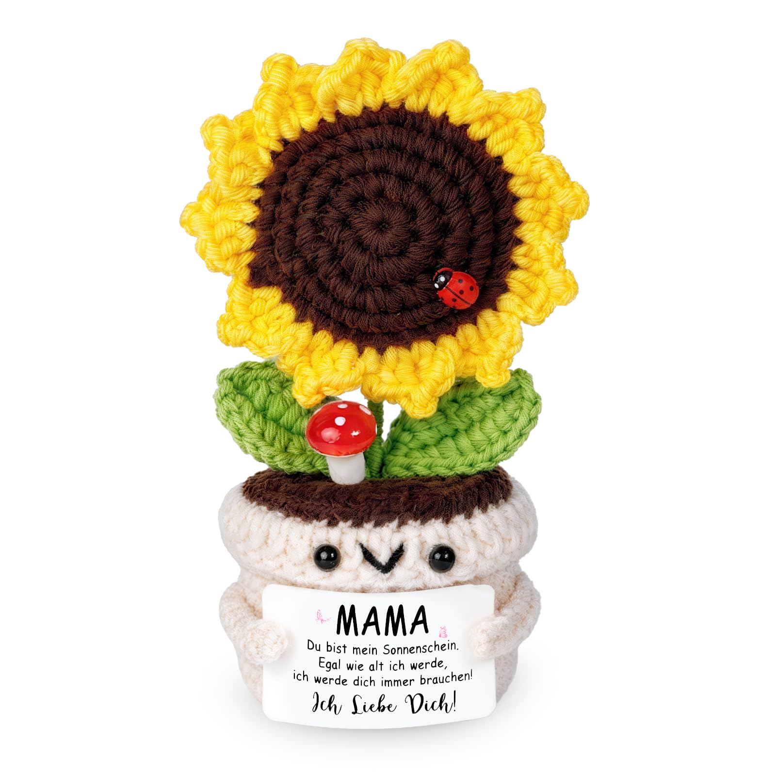 Unictop Gift for mum, Handmade Positive Cute Knitted Sunflower (SUNFLOWER-MAMA) โ image 1